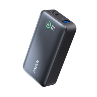Anker A1256 - Pin dự phòng Anker 533 dung lượng 10000mah, công suất 30w, 2 Type C, 1 Usb A, tích hợp LED hiển thị pin