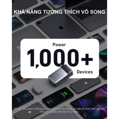 Anker A1651 - Pin Sạc dự phòng Anker 733 Fusion dung lượng 10000mAh 65w, GaNPrime PD/IQ4.0 - Anker A1651 – Pin sạc dự phòng Anker 733 Fusion kết hợp hoàn hảo giữa sạc tường 65W và pin di động 10.000mAh. Sử dụng công nghệ GaNPrime tiên tiến cùng PowerIQ 4.0, sản phẩm hỗ trợ sạc nhanh tối ưu cho 3 thiết bị cùng lúc qua 2 cổng USB-C và 1 cổng USB-A. Thiết kế nhỏ gọn, tiện lợi, phù hợp cho điện thoại, máy tính bảng và laptop. Độ bền cao với ActiveShield 2.0 đảm bảo an toàn và kiểm soát nhiệt độ hiệu quả.