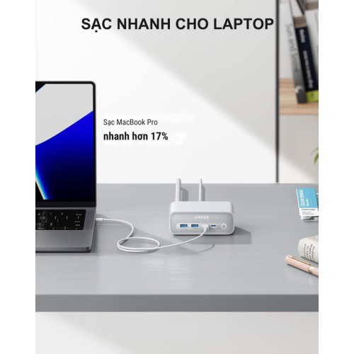 Anker A91C0 - Trạm sạc nhanh nhiều cổng Anker 525, công suất 67W, gồm 3AC, 2USB A, 2USB C - Hình ảnh 4