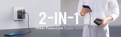 Anker A1623 - Pin sạc dự phòng Anker Powercore Fusion kiêm củ sạc nhanh 10000mAh, Type C 20W PD - <ul> <li>Model: Anker A1623 Powercore Fusion</li> <li>Tổng công suất: 20W (Khi chỉ sạc 1 cổng PD) và 15W (khi sạc đồng thời 2 cổng)</li> <li>Input: 100 - 240V ~ 1.8A 50 - 60Hz</li> <li>USB-A Output: 5V ⎓ 2.4A</li> <li>USB-C Output: 5V = 3A / 9V = 2.22A</li> <li>Dung lượng: 9700 mAh</li> <li>Kích cỡ: ~3.2 x 3.2 x 1.4 inches (82 x 82 x 35 mm)</li> <li>Trọng lượng: ~9.7 oz (278 g)</li> </ul>