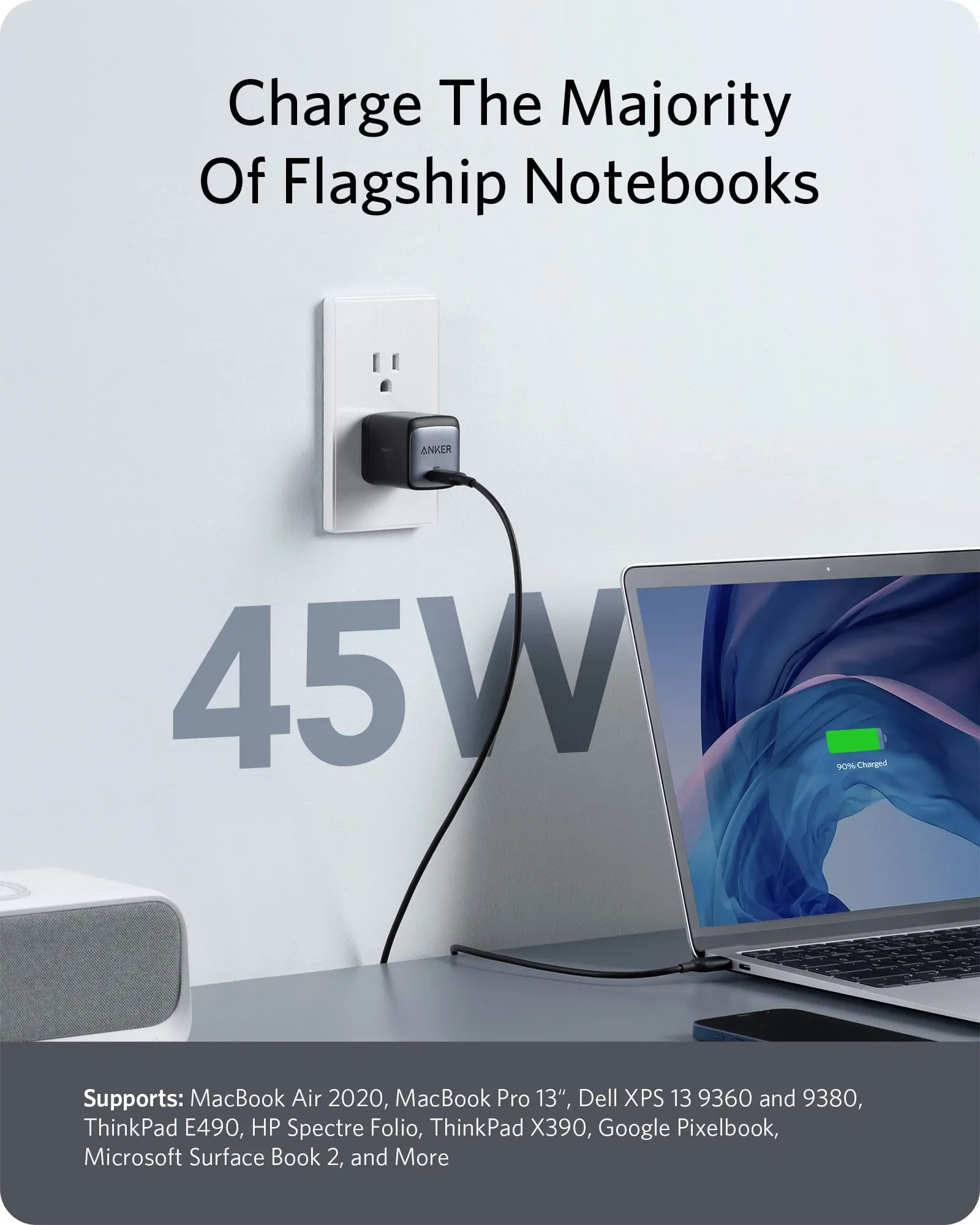 Anker A2664 - Củ sạc nhanh Anker công suất 45W, chuẩn sạc PD/PPS/QC dành cho iphone, samsung, android, laptop - <ul> <li>Model: Anker A2664 45W</li> <li>Đầu vào: 100-240V ~ 1.87A 50-60Hz</li> <li>Đầu ra: 5.0V == 3.0A /9.0V==3.0A /15.0V==3.0A /20.0V==2.25A</li> <li>PPS: 3.3V-16.0V = 3.0A Max (45W Max), 3.3V-21.0V = 2.25A Max</li> </ul>