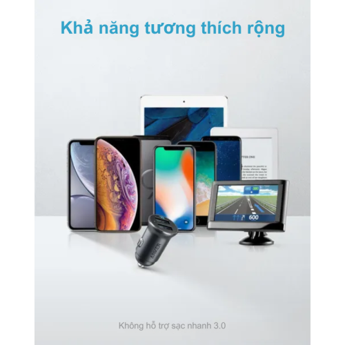 Anker A2727 - Tẩu Sạc ô tô Anker 2 Cổng PowerDrive 2 Alloy Metal - Hình ảnh 2