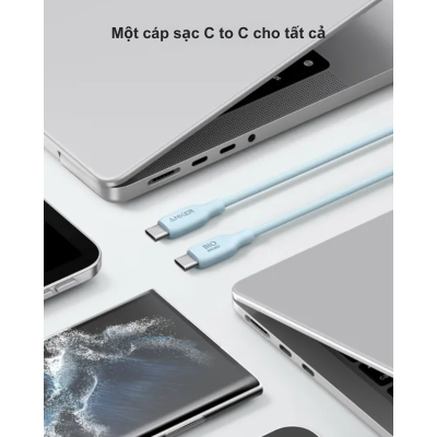 Anker A80F1 - Cáp sạc Anker 544 C to C, dài 0.9m, TPE Bio-Based - <div class="css-146c3p1 r-bcqeeo r-1ttztb7 r-qvutc0 r-37j5jr r-a023e6 r-16dba41 r-1adg3ll r-1b5gpbm r-a8ghvy" dir="ltr"><span class="css-1jxf684 r-bcqeeo r-1ttztb7 r-qvutc0 r-poiln3">Cáp sạc Anker A80F1 (544 C to C) dài 0.9m, chất liệu TPE Bio-Based thân thiện môi trường, được làm từ ngô và mía. Hỗ trợ sạc nhanh công suất tối đa 140W, tương thích với laptop, điện thoại, máy tính bảng USB-C. Độ bền vượt trội với khả năng chịu uốn cong 20.000 lần, đảm bảo sử dụng lâu dài.</span></div>