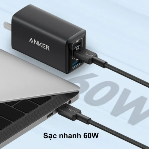 Anker A81F5 - Cáp sạc nhanh Anker C to C sạc IP/android/laptop bện Nylon dài 0.9m - Hình ảnh 3