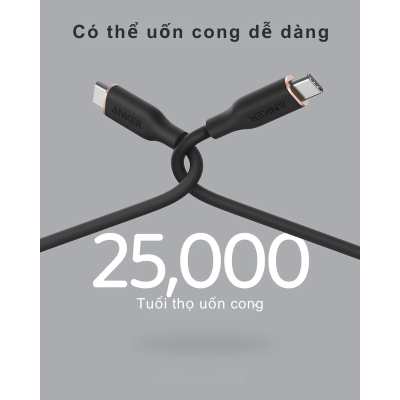 Anker A8552 - Cáp sạc nhanh Anker PowerLine III Flow, C to C, 0.9m, 100W 5A Siêu bền, chống bám bẩn - <div class="css-146c3p1 r-bcqeeo r-1ttztb7 r-qvutc0 r-37j5jr r-a023e6 r-16dba41 r-1adg3ll r-1b5gpbm r-a8ghvy" dir="ltr"><span class="css-1jxf684 r-bcqeeo r-1ttztb7 r-qvutc0 r-poiln3">Cáp sạc nhanh Anker A8552 PowerLine III Flow, USB-C to USB-C, dài 0.9m, hỗ trợ công suất tối đa 100W 5A, mang đến khả năng sạc siêu nhanh cho điện thoại, máy tính bảng và laptop. Với thiết kế siêu bền, chống bám bẩn và lớp vỏ silicone mềm mại, sản phẩm đảm bảo độ linh hoạt và tuổi thọ cao. Đây là lựa chọn hoàn hảo cho nhu cầu sạc tiện lợi và bền bỉ.</span></div>