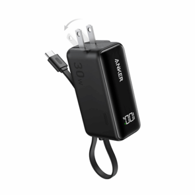Anker A1636 - Bộ sạc nhanh kiêm sạc dự phòng Anker Fusion A1636 5000mah, công suất 30W PD, 22.5W cáp Type C tích hợp, màn hình hiển thị chi tiết