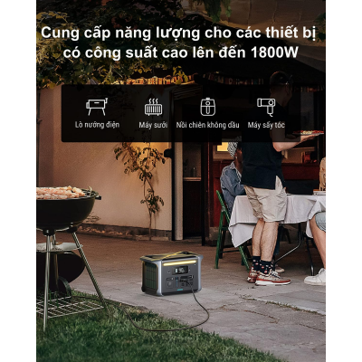 Anker A1770 - Trạm phát điện di động Anker 757 Pin PowerHouse 1229Wh A1770 LiFePO4 1500W - <div class="css-146c3p1 r-bcqeeo r-1ttztb7 r-qvutc0 r-37j5jr r-a023e6 r-16dba41 r-1adg3ll r-1b5gpbm r-a8ghvy" dir="ltr"><span class="css-1jxf684 r-bcqeeo r-1ttztb7 r-qvutc0 r-poiln3">Trạm phát điện di động Anker 757 PowerHouse (A1770) với dung lượng 1229Wh, công suất 1500W, sử dụng pin LiFePO4 bền bỉ 3000 chu kỳ. Sạc nhanh HyperFlash 80% trong 1 giờ, hỗ trợ 13 cổng kết nối, UPS 20ms, chống nước IPX5. Đèn LED tiện ích, lý tưởng cho cắm trại, mất điện hoặc sử dụng ngoài trời.</span></div>