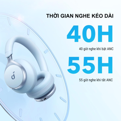 Anker A3035 - Tai nghe bluetooth Anker Soundcore Space One ANC Q30 BT 5.3, pin 55h, Hi-res, LDAC, chống ồn chủ động - <div class="css-146c3p1 r-bcqeeo r-1ttztb7 r-qvutc0 r-37j5jr r-a023e6 r-16dba41 r-1adg3ll r-1b5gpbm r-a8ghvy" dir="ltr"><span class="css-1jxf684 r-bcqeeo r-1ttztb7 r-qvutc0 r-poiln3">Tai nghe Bluetooth Anker A3035 Soundcore Space One tích hợp chống ồn chủ động (ANC) giảm tiếng ồn tới 98%, hỗ trợ âm thanh Hi-Res qua LDAC và pin lên đến 55 giờ (ANC tắt). Công nghệ Bluetooth 5.3 đảm bảo kết nối ổn định, cùng thiết kế thoải mái với chụp tai xoay 8°. Lý tưởng cho nghe nhạc, du lịch và làm việc trong môi trường ồn.</span></div>