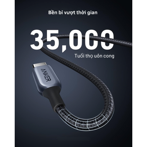 Anker A8865 - Cáp sạc cao cấp Anker 765 USB C to USB C bọc dù 140W - Hình ảnh 4