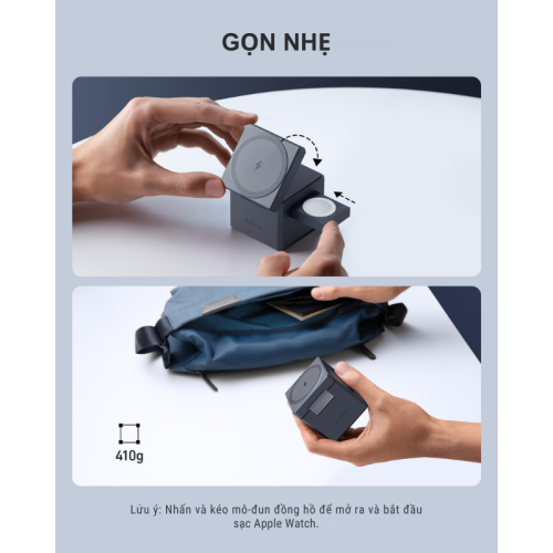 Anker Y1811 - Đế sạc không dây Anker 737 cube MagSafe 3 in 1 15W - Hình ảnh 4