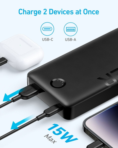 Anker A1286 - Pin Dự Phòng Anker 325 20000mAh 15W - <ul> <li>Model: Anker A1286</li> <li>Kích thước: 163 x 81 x 24mm</li> <li>Trọng lượng: 475g</li> <li>Input: USB-C: 5V = 3A (MAX 15W)</li> <li>Output: USB-C: 5V = 3A (MAX 15W)</li> <li>Output USB-A: 5V = 3A (TỐI ĐA 12W)</li> <li>Tổng công suất tối đa 12W</li> <li>Dung lượng pin 20000mAh</li> </ul>
