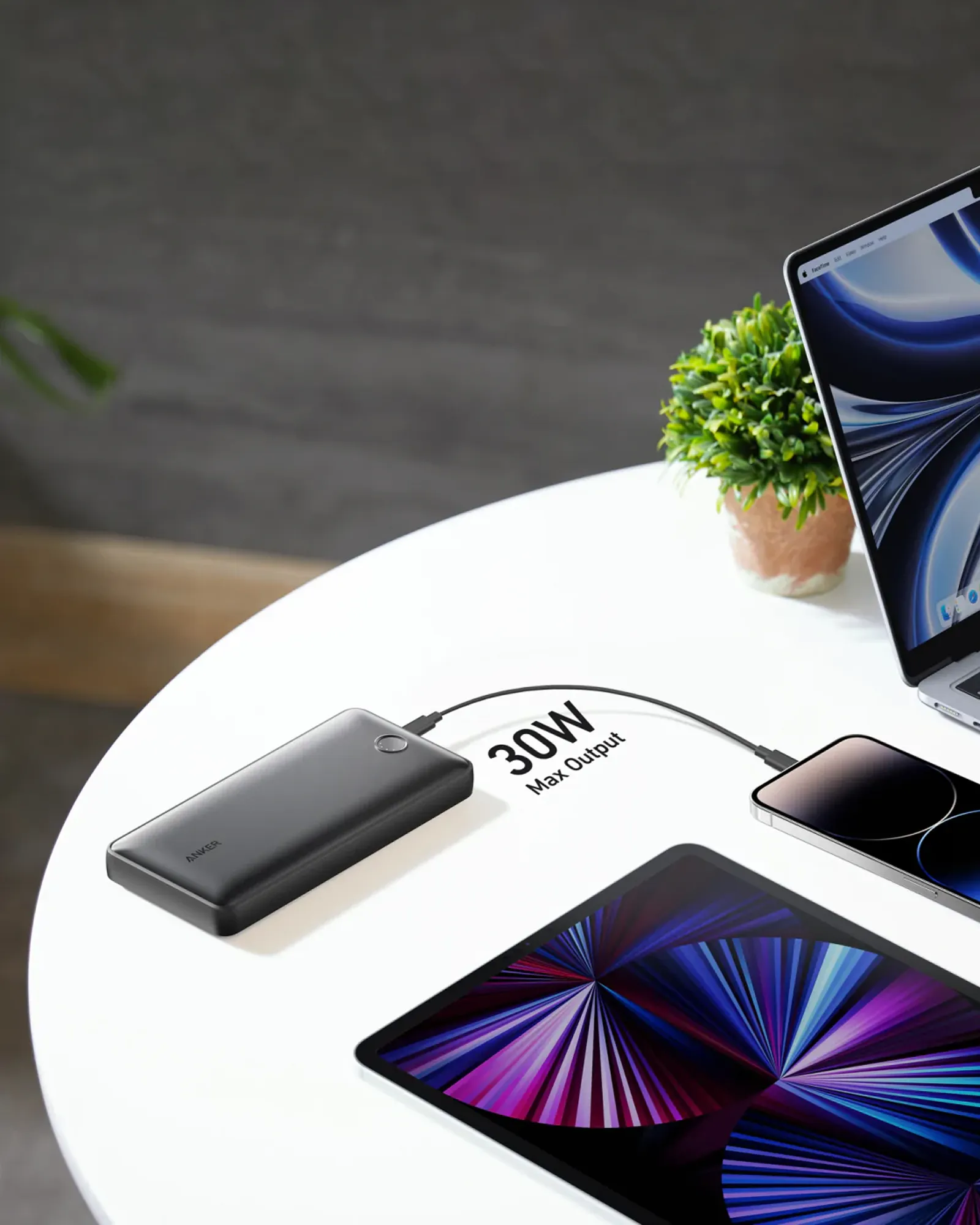Anker A1366 - Pin sạc dự phòng Anker 535 20.000mAh 30w 3 Cổng 2C1A - <ul> <li>Model: Anker A1366</li> <li>Dung lượng: 20000 mAh</li> <li>Output Max: 30W</li> <li>2 cổng USB-C, 1 cổng USB-A</li> <li>Trọng lượng: 349g</li> </ul>