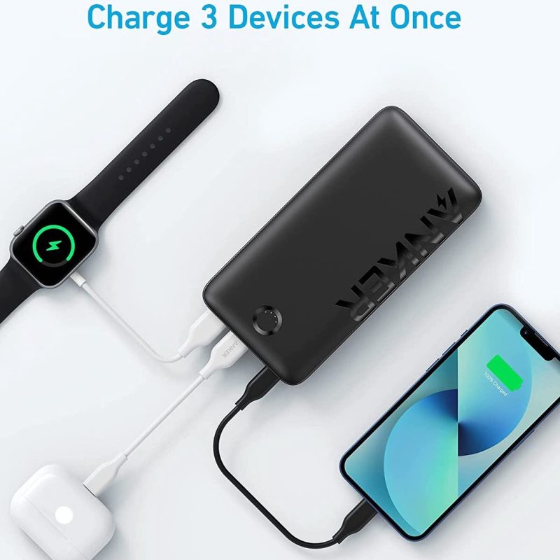 Anker A1288 - Pin dự phòng ANKER 335 PowerCore 20000mah hỗ trợ sạc nhanh PD 20W, type C in/output 20W - <ul> <li>Anker A1288 - Pin dự phòng ANKER 335 PowerCore 20000mah hỗ trợ sạc nhanh PD 20W, type C in/output 20W</li> <li>Dung lượng: 20000mAh</li> <li>Lõi pin: Lithium Polymer</li> <li>Công nghệ sạc nhanh: PiQ 3.0 / PD / QC 3.0</li> <li>Công nghệ theo dõi nhiệt độ thông minh: ActiveShield 2.0</li> <li>Kích thước: 167 x 83 x 24mm</li> <li>Trọng lượng: 476g</li> <li>Tổng công suất: 20W Max</li> <li>Đầu vào: USB-C PD 3.0 18W: 5V=3A ; 9V=2A</li> <li>Đầu ra: 03 cổng (1C & 2A) <ul> <li>Khi sạc chỉ 01 cổng:</li> <li>* USB-C PD 20W Max: : 5V=3A ; 9V=2.22A</li> <li>* USB-A1 = USB-A2 QC 3.0 18W Max: : 5V=3A ; 9V=2A ; 12V=1.5A</li> <li>Khi sạc 02 cổng cùng lúc, hoặc sạc Full 03 cổng cùng lúc: 18W Max</li> <li>C + A1/A2 = A1 + A2 = C + A1 + A2 = 18W (5V/3.6A)</li> </ul> </li> </ul>
