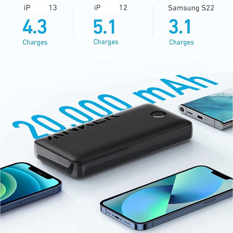 Anker A1288 - Pin dự phòng ANKER 335 PowerCore 20000mah hỗ trợ sạc nhanh PD 20W, type C in/output 20W - <ul> <li>Anker A1288 - Pin dự phòng ANKER 335 PowerCore 20000mah hỗ trợ sạc nhanh PD 20W, type C in/output 20W</li> <li>Dung lượng: 20000mAh</li> <li>Lõi pin: Lithium Polymer</li> <li>Công nghệ sạc nhanh: PiQ 3.0 / PD / QC 3.0</li> <li>Công nghệ theo dõi nhiệt độ thông minh: ActiveShield 2.0</li> <li>Kích thước: 167 x 83 x 24mm</li> <li>Trọng lượng: 476g</li> <li>Tổng công suất: 20W Max</li> <li>Đầu vào: USB-C PD 3.0 18W: 5V=3A ; 9V=2A</li> <li>Đầu ra: 03 cổng (1C & 2A) <ul> <li>Khi sạc chỉ 01 cổng:</li> <li>* USB-C PD 20W Max: : 5V=3A ; 9V=2.22A</li> <li>* USB-A1 = USB-A2 QC 3.0 18W Max: : 5V=3A ; 9V=2A ; 12V=1.5A</li> <li>Khi sạc 02 cổng cùng lúc, hoặc sạc Full 03 cổng cùng lúc: 18W Max</li> <li>C + A1/A2 = A1 + A2 = C + A1 + A2 = 18W (5V/3.6A)</li> </ul> </li> </ul>