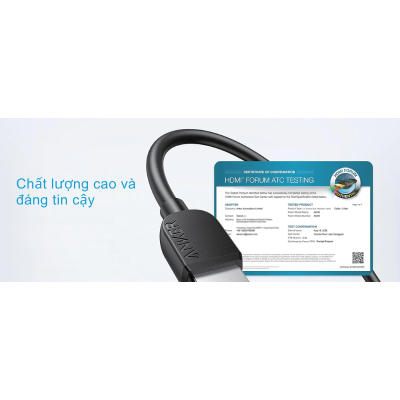 Anker A8741 - Dây cáp HDMI to HDMI Anker hỗ trợ 8K@60Hz, Ultra HD 4K@120Hz với HDMI 2.1, tốc độ cực cao 48Gbps - <div class="css-146c3p1 r-bcqeeo r-1ttztb7 r-qvutc0 r-37j5jr r-a023e6 r-16dba41 r-1adg3ll r-1b5gpbm r-a8ghvy" dir="ltr"><span class="css-1jxf684 r-bcqeeo r-1ttztb7 r-qvutc0 r-poiln3">Dây cáp HDMI Anker A8741 mang đến trải nghiệm hình ảnh đỉnh cao với hỗ trợ 8K@60Hz và 4K@120Hz, đáp ứng tiêu chuẩn HDMI 2.1. Tốc độ truyền tải cực cao 48Gbps đảm bảo hình ảnh mượt mà, âm thanh sống động với Dynamic HDR, eARC và Dolby Atmos. Sản phẩm bền bỉ, tương thích hoàn hảo với PlayStation 5, Xbox Series X, Samsung TVs và nhiều thiết bị khác.</span></div>