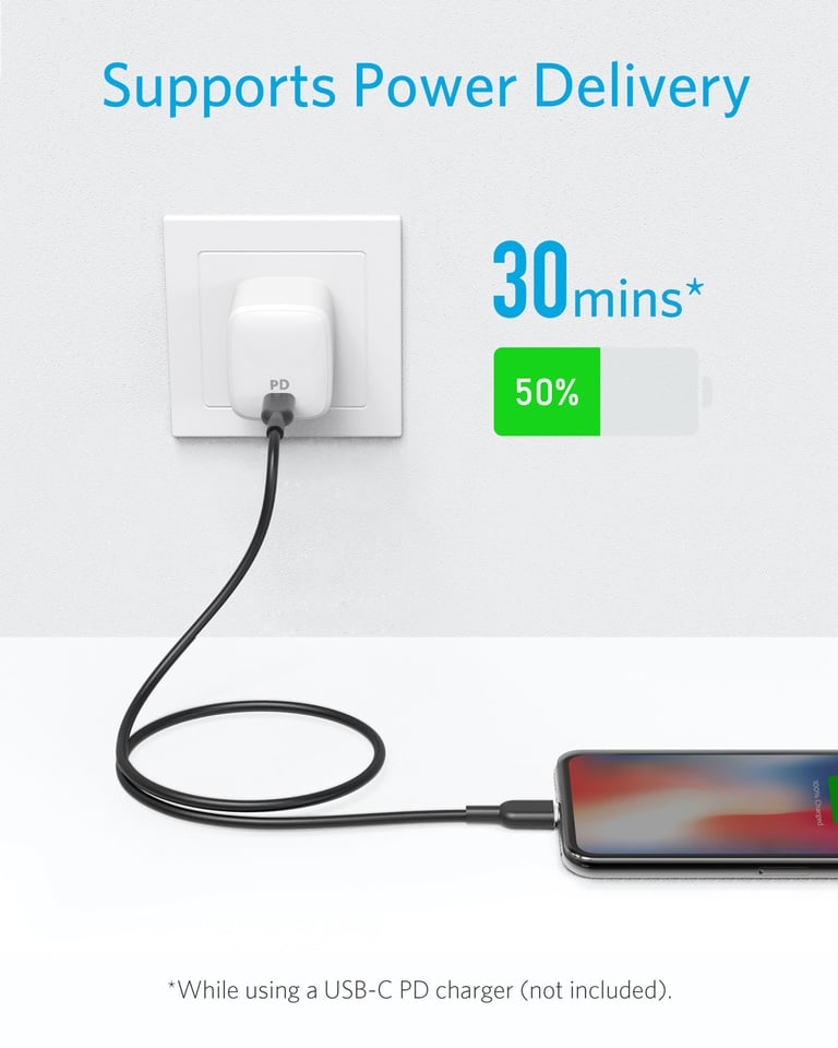Anker A8633 - Cáp sạc nhanh Cáp Type C to Lightning PowerLine II dài 1,8m - <ul> <li>Anker A8633 - Cáp sạc nhanh Cáp Type C to Lightning PowerLine II</li> <li>Chiều dài: dài 1,8m</li> <li>Hỗ trợ công nghệ PD</li> </ul>