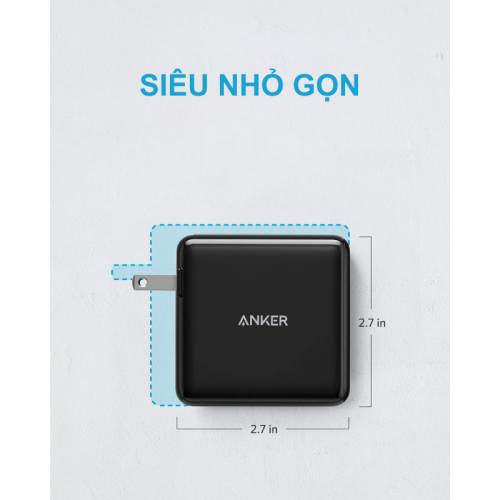 Anker A2029 - Củ sạc nhanh Anker PowerPort Atom GaN Tech 60W 2 cổng type C (2 PD) - Hình ảnh 2