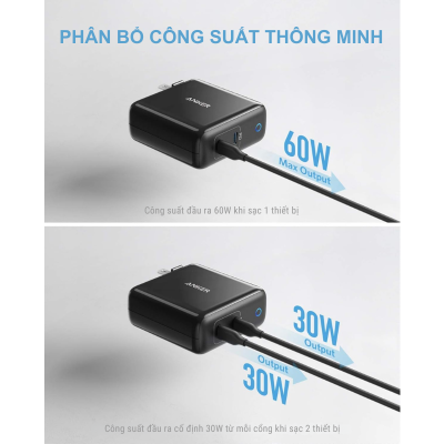 Anker A2029 - Củ sạc nhanh Anker PowerPort Atom GaN Tech 60W 2 cổng type C (2 PD) - <div class="css-146c3p1 r-bcqeeo r-1ttztb7 r-qvutc0 r-37j5jr r-a023e6 r-16dba41 r-1adg3ll r-1b5gpbm r-a8ghvy" dir="ltr"><span class="css-1jxf684 r-bcqeeo r-1ttztb7 r-qvutc0 r-poiln3">Anker A2029 – Củ sạc nhanh PowerPort Atom GaN Tech 60W với 2 cổng USB-C (2 PD), hỗ trợ sạc nhanh cho laptop, điện thoại, máy tính bảng. Công nghệ GaN giúp thiết kế nhỏ gọn, hiệu suất cao, giảm nhiệt. Sạc cùng lúc 2 thiết bị với tổng công suất 60W, lý tưởng cho người dùng đa nhiệm.</span></div>