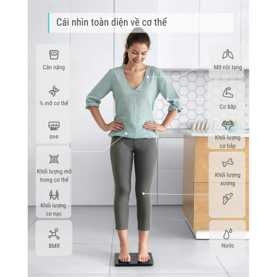 Anker T9146 - Cân điện tử Anker Eufy Smart Scale C1 - <div class="css-146c3p1 r-bcqeeo r-1ttztb7 r-qvutc0 r-37j5jr r-a023e6 r-16dba41 r-1adg3ll r-1b5gpbm r-a8ghvy" dir="ltr"><span class="css-1jxf684 r-bcqeeo r-1ttztb7 r-qvutc0 r-poiln3">Cân điện tử Anker Eufy Smart Scale C1 (T9146) đo 12 chỉ số sức khỏe, kết nối Bluetooth 4.2 với ứng dụng EufyLife, đồng bộ Apple Health, Google Fit, Fitbit. Độ chính xác cao nhờ 4 cảm biến G-shaped, chịu tải tối đa 180kg. Thiết kế kính tròn an toàn, pin AAA dùng 15 tháng, phù hợp cho cả gia đình.</span></div>