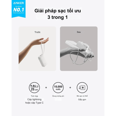 Anker A1637 - Pin dự phòng Anker Fusion 10000mah kèm cáp tích hợp sẵn Type C, Lightning, công suất 30W - <div class="css-146c3p1 r-bcqeeo r-1ttztb7 r-qvutc0 r-37j5jr r-a023e6 r-16dba41 r-1adg3ll r-1b5gpbm r-a8ghvy" dir="ltr"><span class="css-1jxf684 r-bcqeeo r-1ttztb7 r-qvutc0 r-poiln3">Pin dự phòng Anker A1637 Fusion 10000mAh là sự kết hợp hoàn hảo giữa sạc tường và pin di động. Tích hợp cáp Type-C hoặc Lightning, công suất sạc nhanh 30W, phù hợp cho iPhone, Samsung và nhiều thiết bị khác. Thiết kế nhỏ gọn, màn hình LED hiển thị pin, tiện lợi cho mọi chuyến đi.</span></div>
