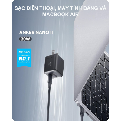 Anker A2665 - Củ sạc nhanh Anker PowerPort Nano II PD 30W - 01 cổng Type C - <div class="css-146c3p1 r-bcqeeo r-1ttztb7 r-qvutc0 r-37j5jr r-a023e6 r-16dba41 r-1adg3ll r-1b5gpbm r-a8ghvy" dir="ltr"><span class="css-1jxf684 r-bcqeeo r-1ttztb7 r-qvutc0 r-poiln3">Anker A2665 – Củ sạc nhanh PowerPort Nano II PD 30W với 1 cổng USB-C, sạc nhanh iPhone, Samsung, iPad, MacBook Air. Công nghệ GaN II giúp thiết kế siêu nhỏ gọn, hiệu suất cao. Tích hợp bảo vệ an toàn ActiveShield, lý tưởng cho người dùng cần sạc nhanh khi di chuyển.</span></div>