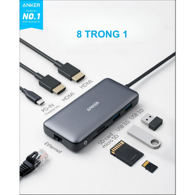 Anker A8380 - Bộ chia cổng mở rộng USB-C Anker 553 (8 in1) Ethernet, USB 3.0, SD Card, microSD, 2 cổng HDMI, PD 100W, 4K@60HZ - <div class="css-146c3p1 r-bcqeeo r-1ttztb7 r-qvutc0 r-37j5jr r-a023e6 r-16dba41 r-1adg3ll r-1b5gpbm r-a8ghvy" dir="ltr"><span class="css-1jxf684 r-bcqeeo r-1ttztb7 r-qvutc0 r-poiln3">Bộ chia cổng USB-C Anker 553 (A8380) mở rộng 8 trong 1 với 2 cổng HDMI 4K@60Hz, Ethernet 1Gbps, USB 3.0, SD/microSD và PD 100W. Nhỏ gọn, tốc độ truyền dữ liệu 5Gbps, hỗ trợ đa màn hình. Lý tưởng cho laptop như MacBook Pro, XPS, mang lại hiệu suất làm việc tối ưu.</span></div>