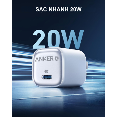 Củ sạc Anker Zolo A2699 1 cổng Type-C 20W PIQ 3.0 - <div class="css-146c3p1 r-bcqeeo r-1ttztb7 r-qvutc0 r-37j5jr r-a023e6 r-16dba41 r-1adg3ll r-1b5gpbm r-a8ghvy" dir="ltr"><span class="css-1jxf684 r-bcqeeo r-1ttztb7 r-qvutc0 r-poiln3">Củ sạc Anker Zolo A2699 1 cổng Type-C 20W PIQ 3.0 mang đến khả năng sạc nhanh với công suất 20W, hỗ trợ PowerIQ 3.0 và Power Delivery (PD). Thiết kế nhỏ gọn, chân gập tiện lợi, phù hợp cho iPhone, Samsung và nhiều thiết bị USB-C. Đảm bảo an toàn với hệ thống bảo vệ đa lớp, lý tưởng cho sử dụng hàng ngày hoặc di chuyển.</span></div>