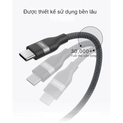 Cáp sạc nhanh Anker 240W Type C to C A82E2 bện dù chắc chắn, mẫu 2024, nhiều màu sắc - Cáp sạc nhanh Anker 240W Type C to C A82E2 2024 là lựa chọn hoàn hảo cho nhu cầu sạc siêu tốc và bền bỉ. Với thiết kế bện dù từ nylon tái chế, cáp hỗ trợ công suất lên đến 240W, sạc MacBook Pro 16" đến 50% trong 28 phút. Nhiều tùy chọn màu sắc thời thượng, độ dài 3ft hoặc 6ft, sản phẩm kết hợp hiệu suất cao và tính bền vững.