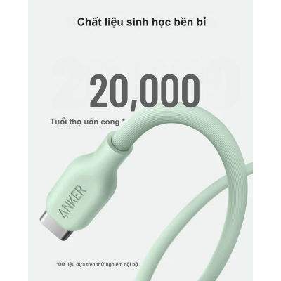 Anker A80A1 - Cáp Type C to Lightning 541 dài 0.9m (Bio-Based) - <div class="css-146c3p1 r-bcqeeo r-1ttztb7 r-qvutc0 r-37j5jr r-a023e6 r-16dba41 r-1adg3ll r-1b5gpbm r-a8ghvy" dir="ltr"><span class="css-1jxf684 r-bcqeeo r-1ttztb7 r-qvutc0 r-poiln3">Cáp Anker A80A1 Type C to Lightning 541 dài 0.9m (Bio-Based) là lựa chọn hoàn hảo cho người dùng Apple. Được làm từ vật liệu sinh học thân thiện môi trường, cáp hỗ trợ sạc nhanh Power Delivery lên đến 30W. Độ bền vượt trội với khả năng chịu uốn cong 20.000 lần, đảm bảo tuổi thọ lâu dài. Chứng nhận MFi từ Apple mang lại sự tương thích và an toàn tối ưu.</span></div>