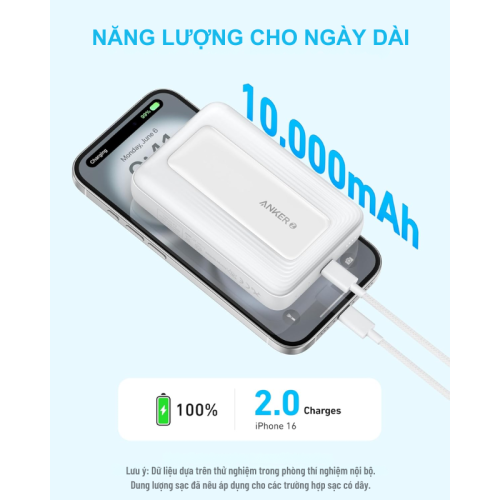 Sạc dự phòng Anker Zolo A1684 10000mAh 30W sạc không dây tối đa 15W nhiều màu sắc - Hình ảnh 6