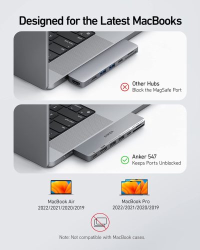 Hub chuyển đổi ANKER 547 USB-C 7-in-2 - A8354 - Hub Anker 547 USB-C 7-in-2 (A8354) mở rộng 2 cổng USB-C trên MacBook thành 7 cổng: USB-C đa năng 40 Gbps, USB-C dữ liệu, 2 USB-A, HDMI 4K@60Hz, khe SD/microSD. Thiết kế tối ưu cho MacBook Pro/Air, hỗ trợ sạc PD 100W, truyền dữ liệu siêu nhanh và xuất hình sắc nét.