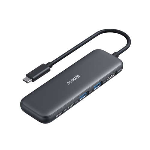 Hub chuyển đổi ANKER 332 USB-C 5in1, HDMI 4K, USB-C 5 Gbps, 2*USB-A 5 Gbps, sạc PD input 100W - A8355