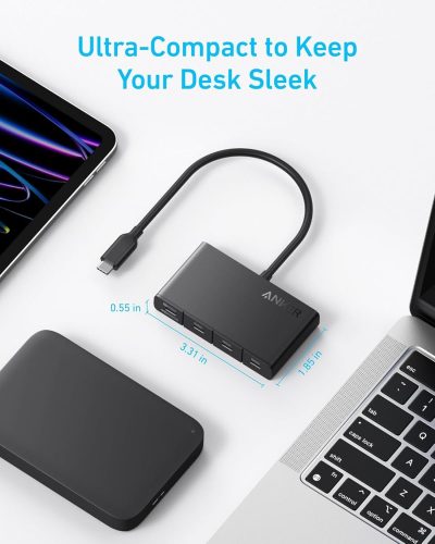 Hub chuyển đổi ANKER 4-in-1 USB-C sang 4 cổng USB-C - A8340 - Hub chuyển đổi Anker A8340 4 trong 1 mở rộng 1 cổng USB-C thành 4 cổng USB-C, hỗ trợ truyền dữ liệu 10 Gbps, sạc PD 100W và xuất hình 4K@60Hz. Thiết kế nhỏ gọn, toàn cổng USB-C hiện đại, phù hợp cho laptop, màn hình và thiết bị ngoại vi.