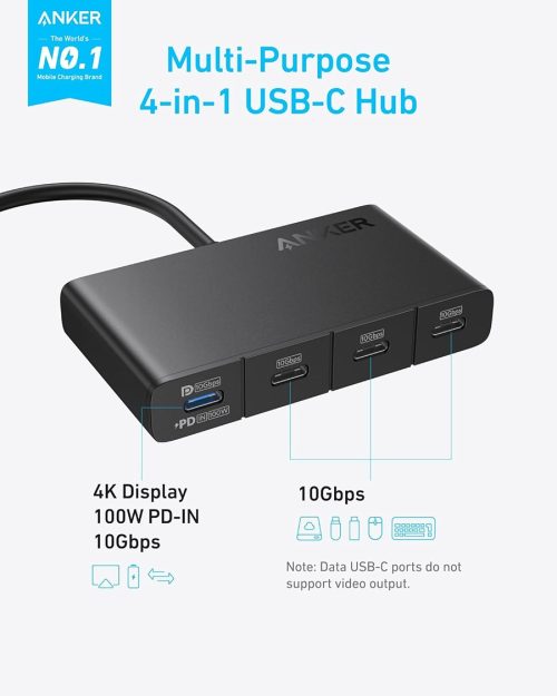 Hub chuyển đổi ANKER 4-in-1 USB-C sang 4 cổng USB-C - A8340 - Hình ảnh 5