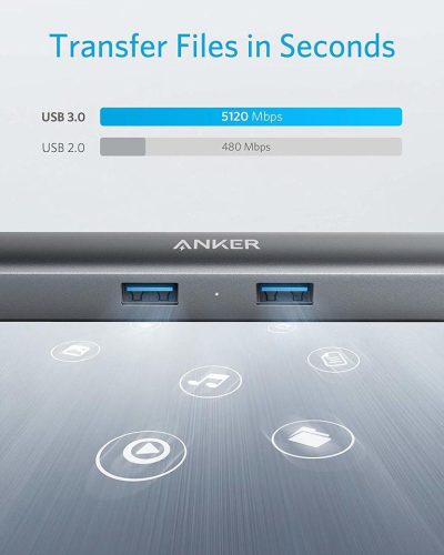 Hub cổng chuyển đổi ANKER 533 PowerExpand+ USB-C Ethernet 5-in-1 - A8338 - Hub Anker 533 PowerExpand+ (A8338) 5 trong 1 mở rộng cổng USB-C thành 3 USB-A 5 Gbps, HDMI 4K@30Hz và Ethernet Gigabit. Thiết kế siêu mỏng, nhẹ, hỗ trợ truyền dữ liệu nhanh, xuất hình sắc nét và kết nối mạng ổn định, lý tưởng cho laptop như MacBook, Dell, HP.