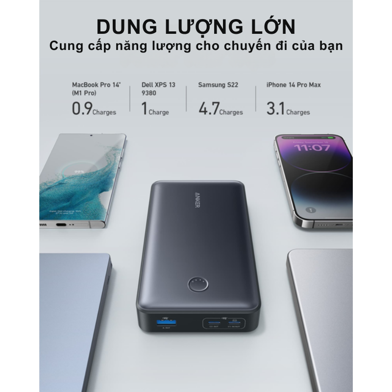 Anker A1379 - Pin sạc dự phòng Anker PowerCore 537 dung lượng 24000mah cho Laptop, điện thoại, tai nghe, sạc nhanh 65W - <div class="css-146c3p1 r-bcqeeo r-1ttztb7 r-qvutc0 r-37j5jr r-a023e6 r-16dba41 r-1adg3ll r-1b5gpbm r-a8ghvy" dir="ltr"><span class="css-1jxf684 r-bcqeeo r-1ttztb7 r-qvutc0 r-poiln3">Pin sạc dự phòng Anker A1379 – PowerCore 537 sở hữu dung lượng 24.000mAh, hỗ trợ sạc nhanh 65W qua USB-C, lý tưởng cho laptop, điện thoại và tai nghe. Với 2 cổng USB-C và 1 USB-A, sản phẩm cho phép sạc đồng thời nhiều thiết bị, tái sạc đầy trong 3,5 giờ bằng sạc 30W. Thiết kế nhỏ gọn, tích hợp bảo vệ thông minh, đây là lựa chọn hoàn hảo cho nhu cầu di động.</span></div>