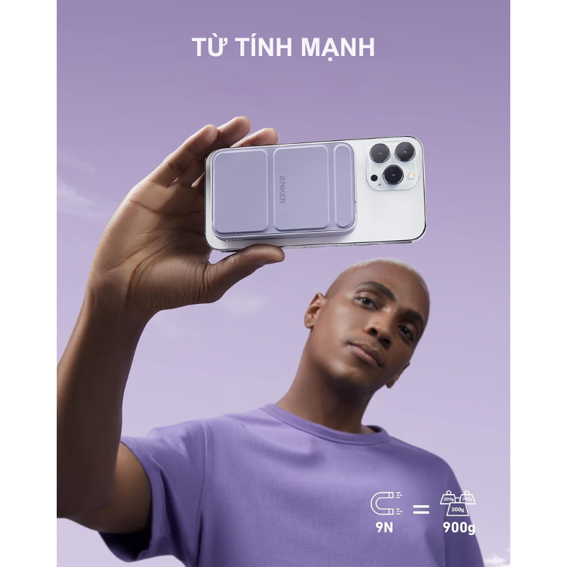 Anker A1614 - Pin Dự Phòng Từ Tính Anker 622 Magnetic Mago 5000mah - <div class="css-146c3p1 r-bcqeeo r-1ttztb7 r-qvutc0 r-37j5jr r-a023e6 r-16dba41 r-1adg3ll r-1b5gpbm r-a8ghvy" dir="ltr"><span class="css-1jxf684 r-bcqeeo r-1ttztb7 r-qvutc0 r-poiln3">Pin sạc dự phòng Anker A1614 – Anker 622 Magnetic MagGo 5000mAh tích hợp sạc từ tính MagSafe cho iPhone 12/13/14/15, công suất không dây 7.5W và cổng USB-C 12W. Thiết kế mỏng nhẹ (12.8mm, 141g) với chân đế gập tiện lợi, phù hợp để vừa sạc vừa sử dụng. Sản phẩm nhỏ gọn, mạnh mẽ, lý tưởng cho người dùng iPhone.</span></div>