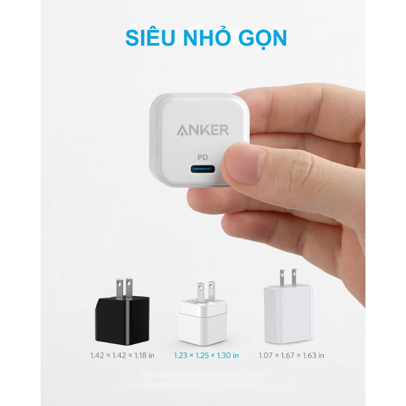 Anker A2149 - Cốc sạc nhanh Anker Powerport III, PD Type-C, công suất 20W - <div class="css-146c3p1 r-bcqeeo r-1ttztb7 r-qvutc0 r-37j5jr r-a023e6 r-16dba41 r-1adg3ll r-1b5gpbm r-a8ghvy" dir="ltr"><span class="css-1jxf684 r-bcqeeo r-1ttztb7 r-qvutc0 r-poiln3">Anker A2149 – Cốc sạc nhanh Anker PowerPort III PD Type-C 20W với thiết kế siêu nhỏ gọn, sạc nhanh cho iPhone, Samsung, iPad. Công nghệ PowerIQ 3.0 tăng tốc sạc gấp 3 lần so với sạc thường. Tích hợp chân gập tiện lợi và bảo vệ an toàn MultiProtect, lý tưởng cho người dùng di động.</span></div>