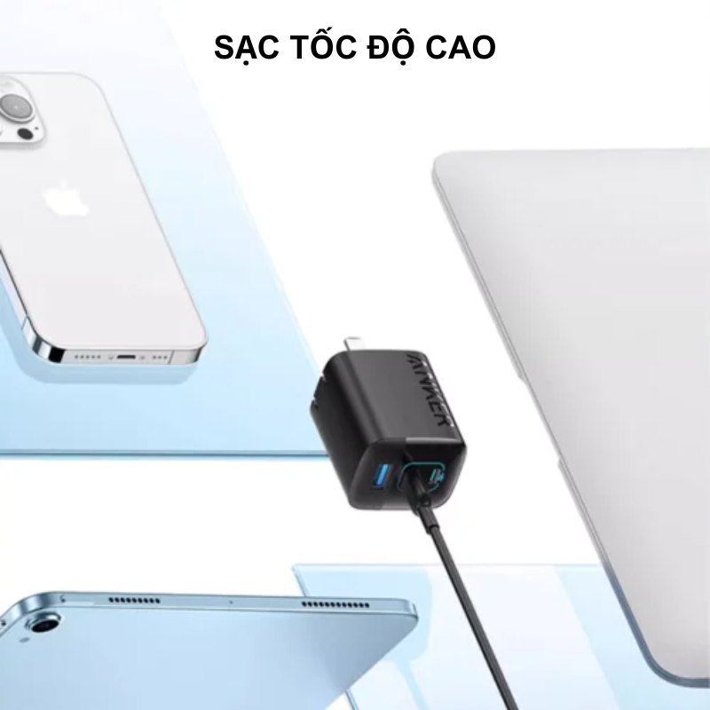 Anker A2674 - Củ sạc nhanh Anker 67W 3 cổng 2 USB C, 1 USB A PPS 2.0 PD QC3.0 - <div class="css-146c3p1 r-bcqeeo r-1ttztb7 r-qvutc0 r-37j5jr r-a023e6 r-16dba41 r-1adg3ll r-1b5gpbm r-a8ghvy" dir="ltr"><span class="css-1jxf684 r-bcqeeo r-1ttztb7 r-qvutc0 r-poiln3">Củ sạc nhanh Anker A2674 cung cấp công suất 67W với 3 cổng (2 USB-C, 1 USB-A), hỗ trợ chuẩn PD, PPS 2.0 và QC 3.0, đáp ứng nhu cầu sạc nhanh cho điện thoại, laptop và tablet. Thiết kế nhỏ gọn, chân gập tiện lợi, lý tưởng để mang theo. Công nghệ GaN đảm bảo hiệu suất cao, an toàn với ActiveShield™ 2.0.</span></div>