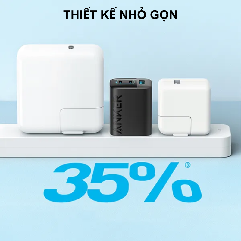 Anker A2674 - Củ sạc nhanh Anker 67W 3 cổng 2 USB C, 1 USB A PPS 2.0 PD QC3.0 - <div class="css-146c3p1 r-bcqeeo r-1ttztb7 r-qvutc0 r-37j5jr r-a023e6 r-16dba41 r-1adg3ll r-1b5gpbm r-a8ghvy" dir="ltr"><span class="css-1jxf684 r-bcqeeo r-1ttztb7 r-qvutc0 r-poiln3">Củ sạc nhanh Anker A2674 cung cấp công suất 67W với 3 cổng (2 USB-C, 1 USB-A), hỗ trợ chuẩn PD, PPS 2.0 và QC 3.0, đáp ứng nhu cầu sạc nhanh cho điện thoại, laptop và tablet. Thiết kế nhỏ gọn, chân gập tiện lợi, lý tưởng để mang theo. Công nghệ GaN đảm bảo hiệu suất cao, an toàn với ActiveShield™ 2.0.</span></div>