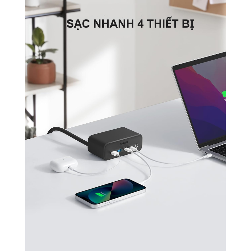 Anker A91C0 - Trạm sạc nhanh nhiều cổng Anker 525, công suất 67W, gồm 3AC, 2USB A, 2USB C - <div class="css-146c3p1 r-bcqeeo r-1ttztb7 r-qvutc0 r-37j5jr r-a023e6 r-16dba41 r-1adg3ll r-1b5gpbm r-a8ghvy" dir="ltr"><span class="css-1jxf684 r-bcqeeo r-1ttztb7 r-qvutc0 r-poiln3">Trạm sạc nhanh Anker A91C0 (525 Charging Station) cung cấp công suất 67W, tích hợp 3 ổ AC, 2 cổng USB-A và 2 USB-C, hỗ trợ sạc tối đa 7 thiết bị cùng lúc. Thiết kế nhỏ gọn, dây dài 1.5m, phù hợp cho gia đình, văn phòng hoặc du lịch. Công nghệ GaN và ActiveShield™ 2.0 đảm bảo sạc nhanh, an toàn và hiệu quả.</span></div>