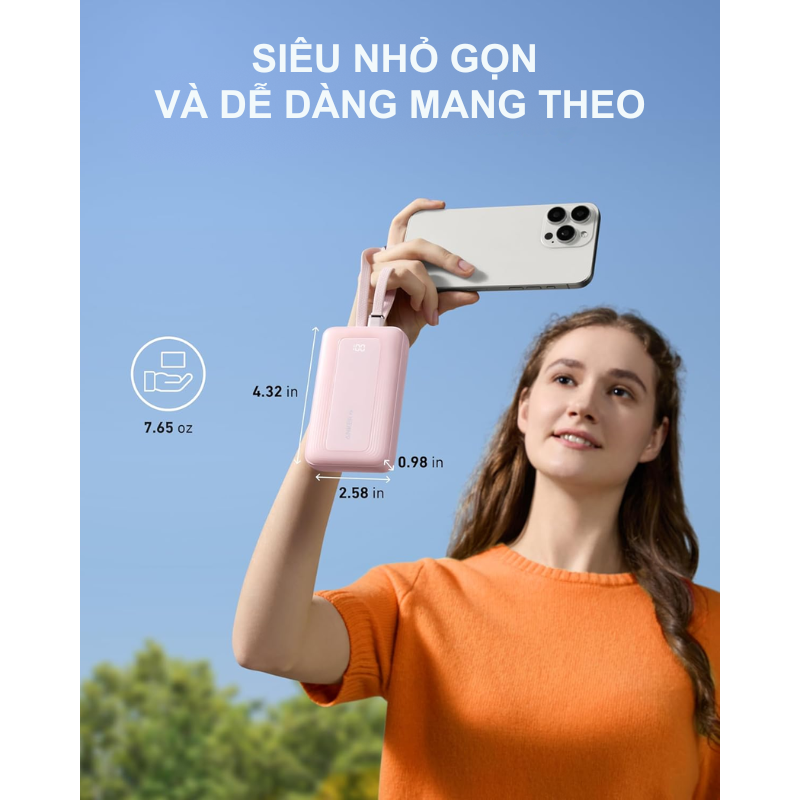 Anker A1681 - Pin dự phòng Anker 20000mah tích hợp dây cáp Type C 30W và Lightning 27W - <div class="css-146c3p1 r-bcqeeo r-1ttztb7 r-qvutc0 r-37j5jr r-a023e6 r-16dba41 r-1adg3ll r-1b5gpbm r-a8ghvy" dir="ltr"><span class="css-1jxf684 r-bcqeeo r-1ttztb7 r-qvutc0 r-poiln3">Pin dự phòng Anker A1681 sở hữu dung lượng 20.000mAh, tích hợp dây cáp Type-C 30W và Lightning 27W, đáp ứng nhu cầu sạc nhanh vượt trội. Thiết kế nhỏ gọn (119.9 x 73.4 x 31.4 mm, 362g) cùng khả năng sạc 4 thiết bị cùng lúc, lý tưởng cho người dùng di động. Được chứng nhận Apple MFi, sản phẩm đảm bảo an toàn tuyệt đối cho thiết bị iOS và Android.</span></div>