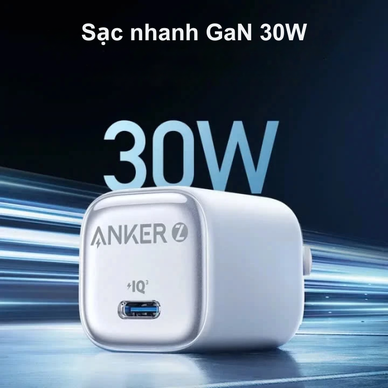 Củ sạc nhanh Anker Zolo A2698 30W 1 cổng USB-C - <div class="css-146c3p1 r-bcqeeo r-1ttztb7 r-qvutc0 r-37j5jr r-a023e6 r-16dba41 r-1adg3ll r-1b5gpbm r-a8ghvy" dir="ltr"><span class="css-1jxf684 r-bcqeeo r-1ttztb7 r-qvutc0 r-poiln3">Củ sạc nhanh Anker Zolo A2698 30W 1 cổng USB-C hỗ trợ PowerIQ 3.0, Power Delivery (PD) và Quick Charge, sạc nhanh iPhone 15 lên 50% trong 26 phút. Thiết kế nhỏ gọn, chân gập tiện lợi, dễ mang theo. Đảm bảo an toàn với hệ thống bảo vệ toàn diện, phù hợp cho nhiều thiết bị USB-C.</span></div>