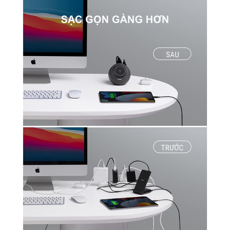 Anker A9137 - Đế sạc không dây kiêm ổ cắm Anker 637 65W - <div class="css-146c3p1 r-bcqeeo r-1ttztb7 r-qvutc0 r-37j5jr r-a023e6 r-16dba41 r-1adg3ll r-1b5gpbm r-a8ghvy" dir="ltr"><span class="css-1jxf684 r-bcqeeo r-1ttztb7 r-qvutc0 r-poiln3">Đế sạc không dây kiêm ổ cắm Anker 637 65W (A9137) tích hợp sạc từ tính MagSafe 7.5W, 3 ổ cắm AC, 2 cổng USB-C, 2 cổng USB-A, tổng công suất 65W. Thiết kế nhỏ gọn, chống cháy, sạc nhanh qua USB-C 20W. Lý tưởng cho bàn làm việc ngăn nắp, hỗ trợ iPhone 12/13/14 và nhiều thiết bị khác.</span></div>