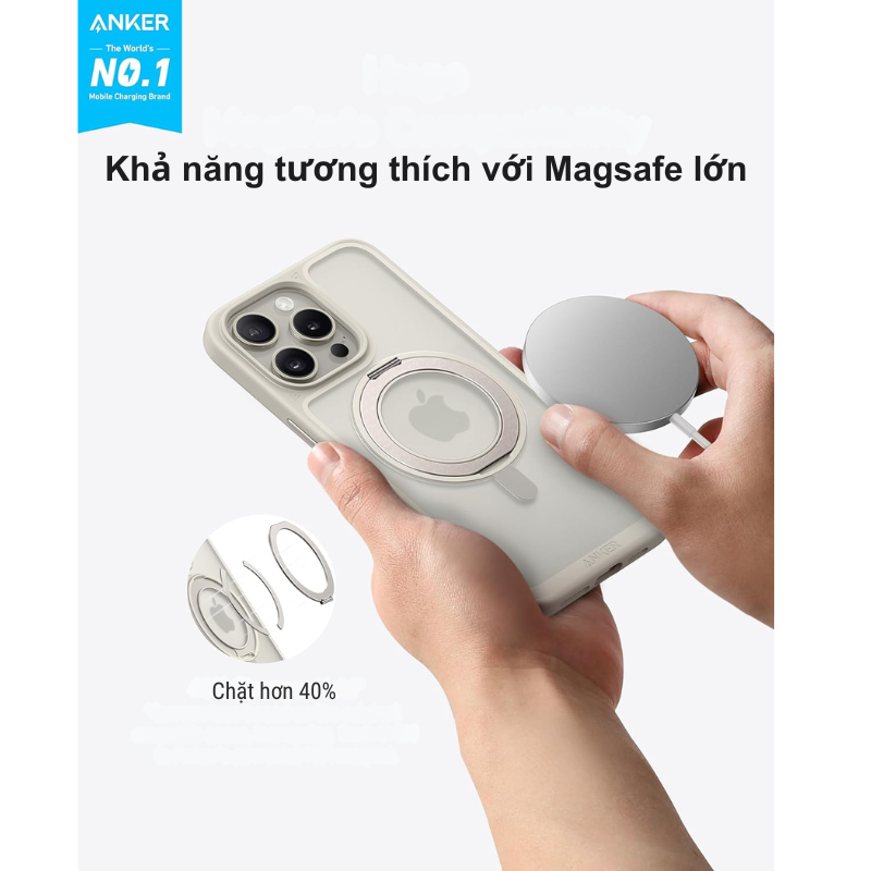 Ốp lưng Anker Magnetic dành cho iPhone 16 Pro và iPhone 16 Pro Max - A90H1 - <div class="css-146c3p1 r-bcqeeo r-1ttztb7 r-qvutc0 r-37j5jr r-a023e6 r-16dba41 r-1adg3ll r-1b5gpbm r-a8ghvy" dir="ltr"><span class="css-1jxf684 r-bcqeeo r-1ttztb7 r-qvutc0 r-poiln3">Ốp lưng Anker Magnetic A90H1 dành cho iPhone 16 Pro và iPhone 16 Pro Max mang đến sự kết hợp hoàn hảo giữa bảo vệ và tiện ích. Với thiết kế vòng xoay 360° tích hợp, sản phẩm vừa là giá đỡ chắc chắn, vừa hỗ trợ MagSafe tối ưu. Được chế tạo từ vật liệu cao cấp, chống trượt và chống bám vân tay, ốp lưng này đảm bảo phong cách và độ bền vượt trội.</span></div>