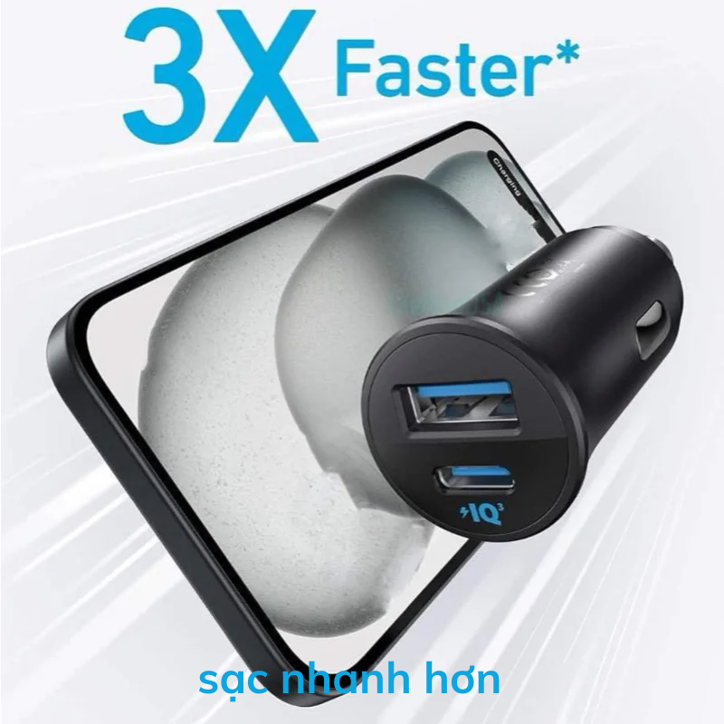 Anker A2741 - Tẩu sạc nhanh Anker Car Charger 2 cổng 1C1A 30W hỗ trợ PD/PPS sạc siêu nhanh - Tẩu sạc nhanh Anker A2741 là phụ kiện lý tưởng cho xe hơi với tổng công suất 30W, tích hợp 2 cổng (1 USB-C, 1 USB-A). Hỗ trợ công nghệ PD/PPS, sản phẩm mang đến khả năng sạc siêu nhanh, đặc biệt tối ưu cho iPhone 15/15 Pro và các thiết bị Samsung. Thiết kế nhỏ gọn (54,7 x 24 x 24mm) dễ dàng sử dụng trong mọi không gian xe. Công nghệ MultiProtect đảm bảo an toàn tuyệt đối khi sạc.