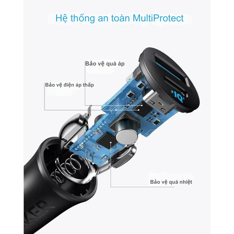 Anker A2741 - Tẩu sạc nhanh Anker Car Charger 2 cổng 1C1A 30W hỗ trợ PD/PPS sạc siêu nhanh - Tẩu sạc nhanh Anker A2741 là phụ kiện lý tưởng cho xe hơi với tổng công suất 30W, tích hợp 2 cổng (1 USB-C, 1 USB-A). Hỗ trợ công nghệ PD/PPS, sản phẩm mang đến khả năng sạc siêu nhanh, đặc biệt tối ưu cho iPhone 15/15 Pro và các thiết bị Samsung. Thiết kế nhỏ gọn (54,7 x 24 x 24mm) dễ dàng sử dụng trong mọi không gian xe. Công nghệ MultiProtect đảm bảo an toàn tuyệt đối khi sạc.