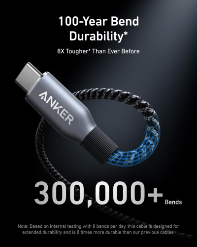 Cáp sạc Anker Prime A88E2 USB-C to USB-C 240W - <div> <p class="break-words" dir="auto">Cáp sạc Anker Prime A88E2 USB-C to USB-C hỗ trợ sạc nhanh 240W, truyền dữ liệu 480Mbps, bọc nylon tái chế bền bỉ. Dài 0.9m hoặc 1.8m, tương thích MacBook, iPad, Samsung, thiết kế thân thiện môi trường, chịu hơn 300.000 lần uốn cong, lý tưởng cho sạc nhanh và sử dụng lâu dài.</p> </div>