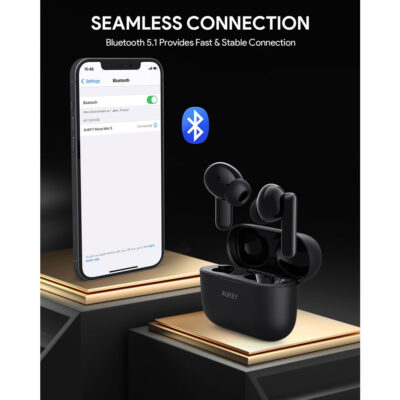 Aukey EP-M1S - Tai nghe không dây TWS Bluetooth - <ul> <li>Aukey EP-M1S - Tai nghe không dây TWS Bluetooth</li> <li><strong>Loại tai nghe:</strong> True wireless (TWS)</li> <li><strong>Kết nối:</strong> Bluetooth 5.0</li> <li><strong>Chất lượng âm thanh:</strong> Dải tần 20Hz - 20kHz</li> <li><strong>Thời lượng pin:</strong> Tai nghe: 5 giờ, Hộp sạc: 20 giờ, Tổng: 25 giờ</li> <li><strong>Khả năng chống nước:</strong> IPX4</li> <li><strong>Kích thước:</strong> 23.5 x 20.5 x 18.5 mm (tai nghe)</li> <li><strong>Trọng lượng:</strong> 4.2g (tai nghe)</li> </ul>