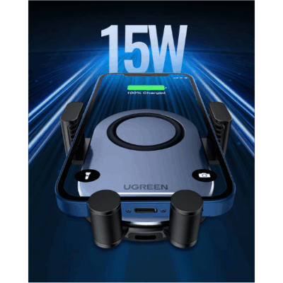 Bộ đế sạc xe hơi không dây 15W Ugreen CD256 - <ul> <li>Bộ đế sạc xe hơi không dây 15W Ugreen CD256</li> <li>Đầu vào: 5V=2A 9V=2A 12V=2A</li> <li>Công suất đầu ra: 15W</li> <li>Điện thoại tương thích: 4.7''-6.7''</li> <li>Cảm biến tự động khóa</li> <li>Độ dày của các lỗ thông gió: 2-4mm</li> <li>Đầu ra sạc không dây Qi: 15W/10W/7.5W/5W</li> </ul>